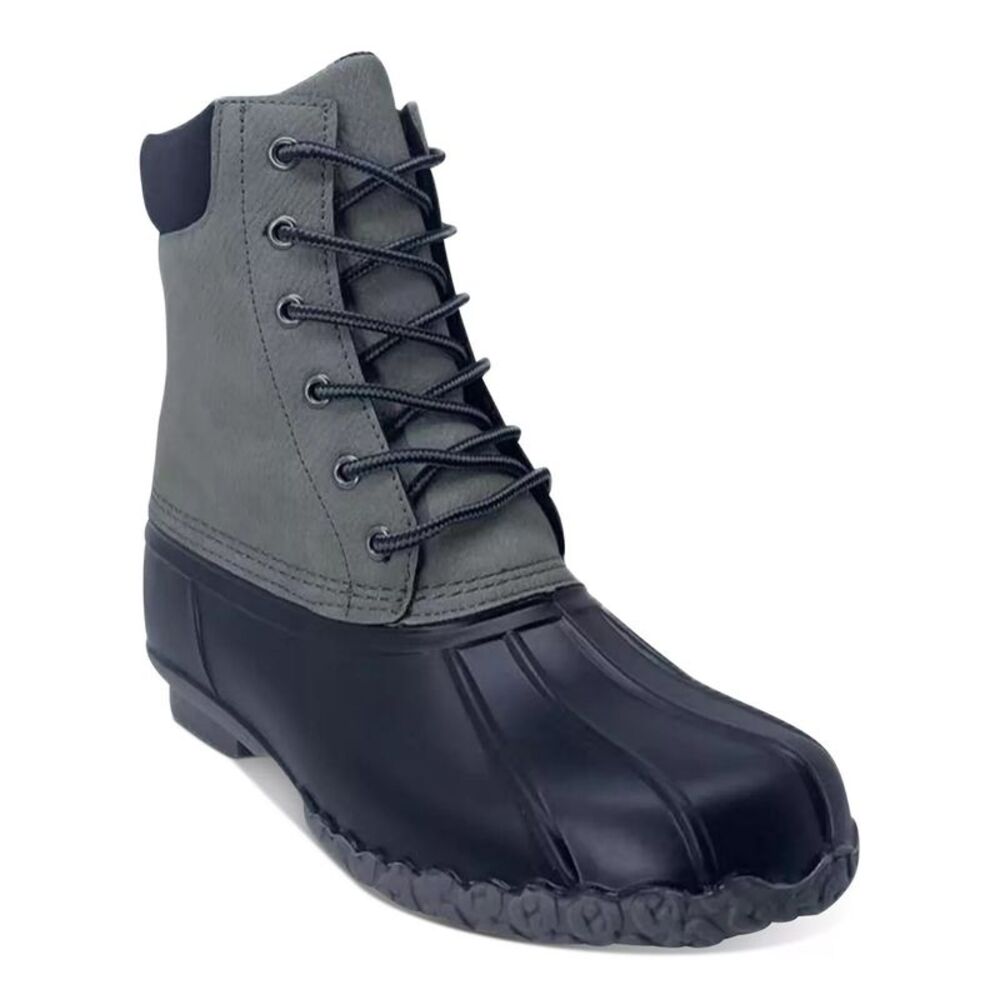 WEATHERPROOF Womens Gray Waterproof Adam Round Toe Lace-Up Duck Boots 12 M